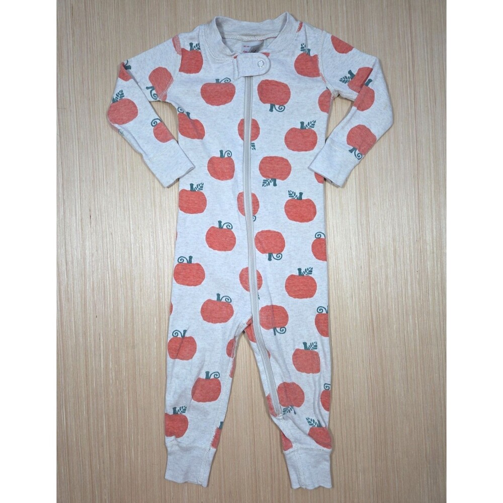Hanna Andersson Pumpkin Pajamas Footless Cotton Sleeper Size 80 18-24 Months